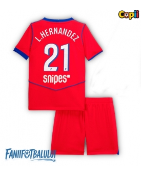 Paris Saint-Germain Lucas Hernandez #21 Echipament de Fotbal Replică 2025-26 Copii Treilea (+ Șorturi)